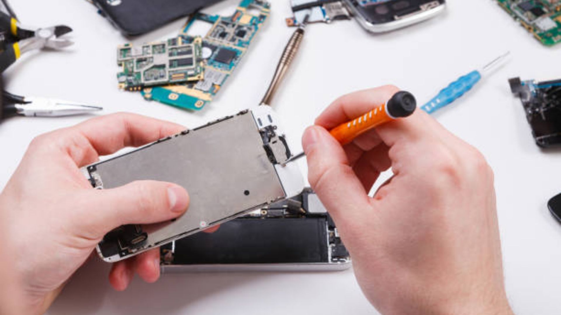 Disassembled phone screen